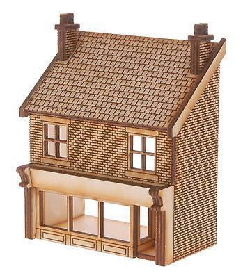 SH004 Low Relief Victorian Shop/Terraced House Right Hand OO Gauge Laser Cut Kit 