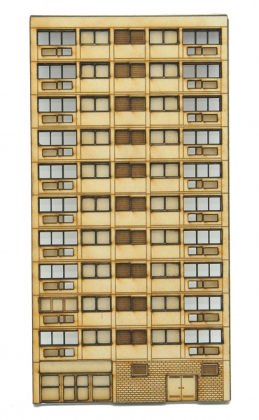 N-FL001 Left Hand Low Relief Block of Flats N Gauge Laser Cut Kit