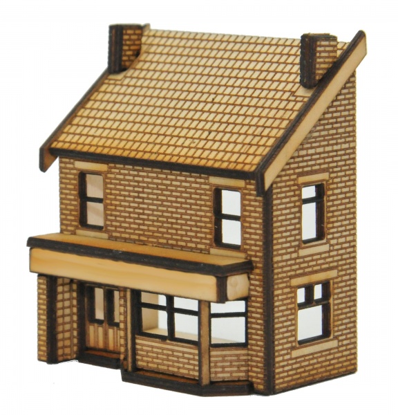 N-PB004 Low Relief Victorian Terraced Pub Right Hand N Gauge Laser Cut Kit