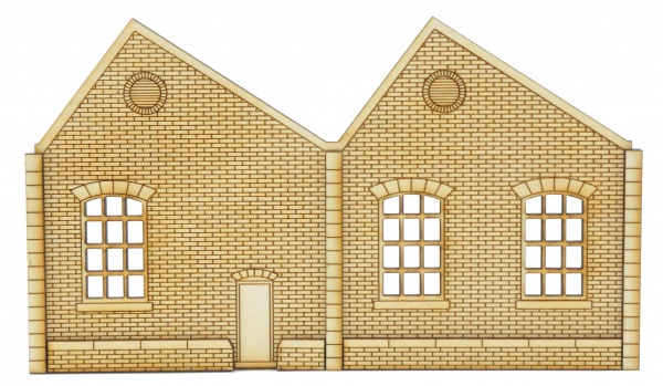 NL006 Ultra Low Relief Single Storey Northlight Factory with Door Left Hand Peak OO Gauge Kit